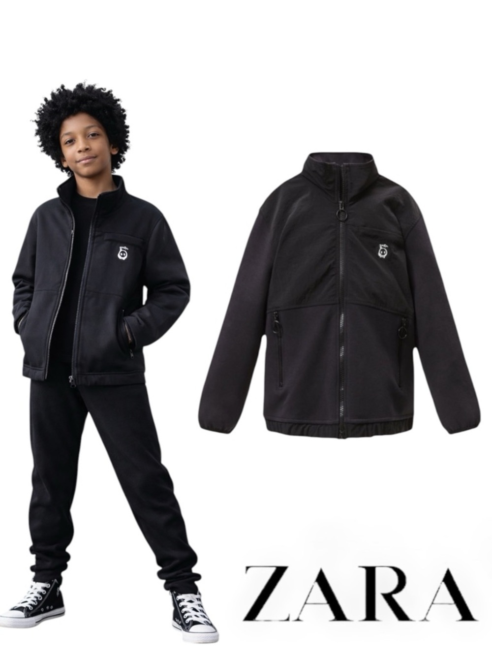 ZARA Kids Black Alastair McKimm Limited Edition Jacket NWT Size 8